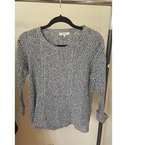 Madewell Womens XS Marled Cuff Sleeve Open Knit Pullover Sweater Gray StyleE8994